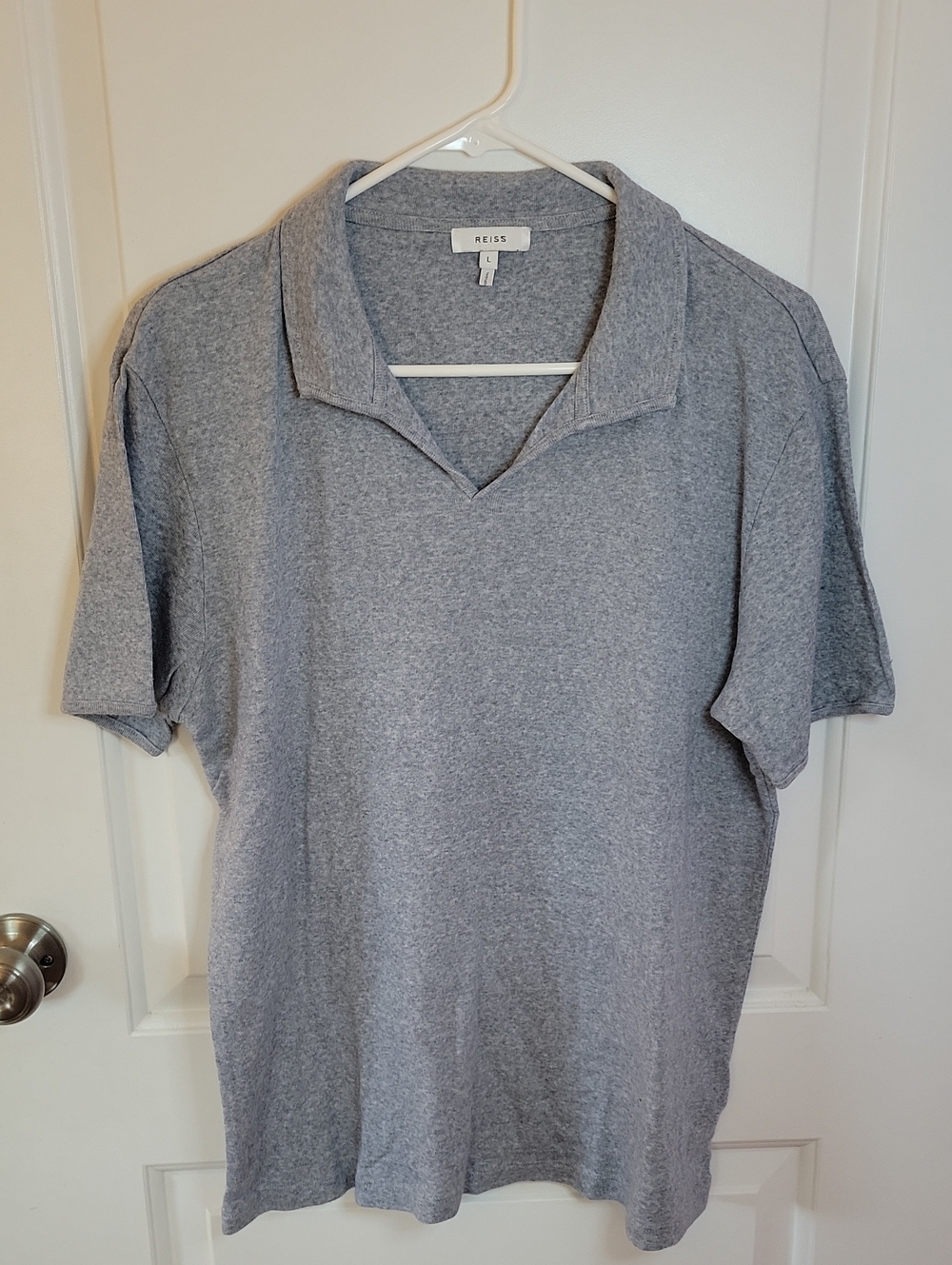 Reiss Open Collar Cotton Blrnd Polo